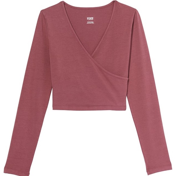 Long sleeve PINK crop top NWT - Picture 1 of 2